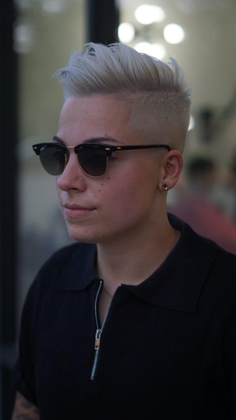 Platinum skin fade, side profile