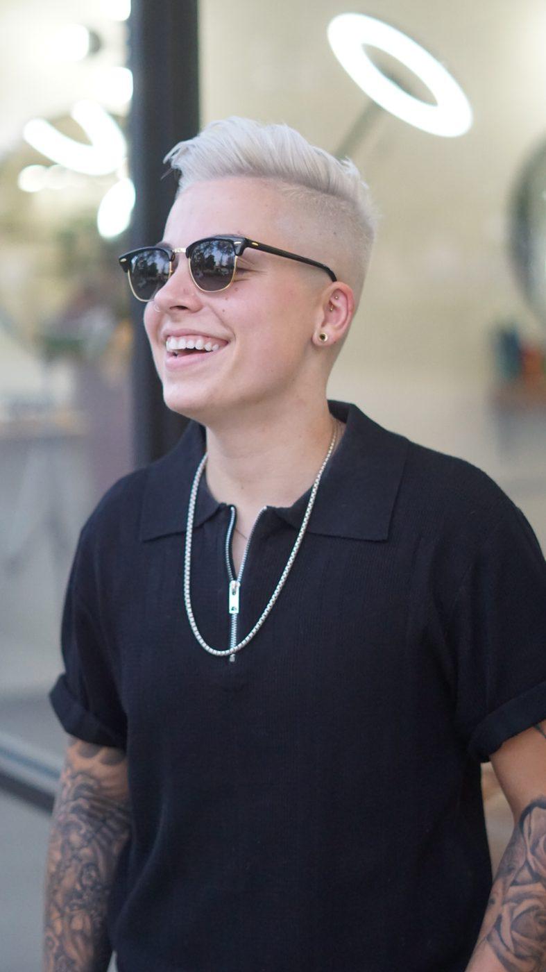 Platinum blonde high skin fade
